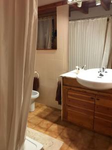 a bathroom with a sink and a toilet at Apartamentos Tanau in Baqueira-Beret