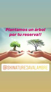 a pair of hands holding two trees at SKI & NATURE JAVALAMBRE in Camarena de la Sierra