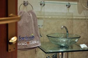 Koupelna v ubytování Hotel Fortuna