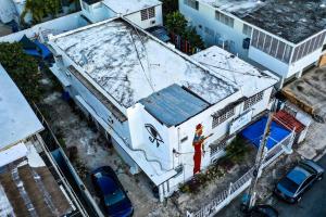 an overhead view of a building with snow on the roof at Villa Eshta in San Juan