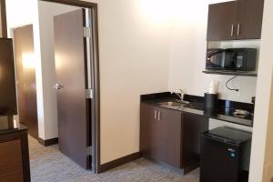 a small kitchen with a sink and a microwave at Wingate by Wyndham Moab in Moab