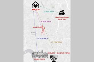 a map of the city of wadi musdan at Corner 5 I Old Town I Cosy Studio in Krakow