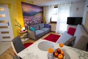 Televízia a/alebo spoločenská miestnosť v ubytovaní Apartament Promyk Pod Lipkami APARTZAKOP + 18 fotografií