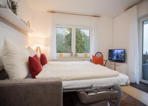 Ένα ή περισσότερα κρεβάτια σε δωμάτιο στο Ferienwohnung Little Home in Winterberg-Neuastenberg