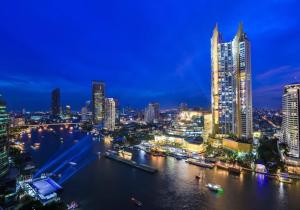 Nespecifikovaný výhled na destinaci Bangkok nebo výhled na město při pohledu z hostelu