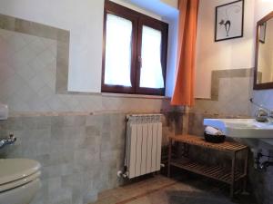 uma casa de banho com um WC e um lavatório em Agriturismo Il Vecchio Acero em Montalto delle Marche