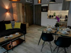 Kuchyň nebo kuchyňský kout v ubytování Coral SPA Apartament Pięć Mórz