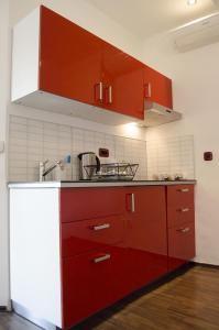 Kuchyňa alebo kuchynka v ubytovaní Studio apartment with a view of Ban Jelačić Square