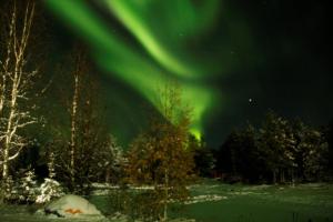 an image of the aurora dancing in the sky at Lucky Ranch Snow Igloos in Pyhätunturi
