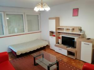 salon z łóżkiem i telewizorem w obiekcie Apartment Pula w Puli