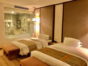 Llit o llits en una habitació de Hotel Annapurna View Sarangkot