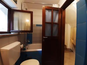 łazienka z toaletą i wanną w obiekcie Apartment Zdenac Lux w Rovinj +37 zdjęć