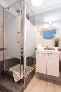 Salle de bains dans l'établissement Appartement Cocooning à Cabourg - Les locations de Proust