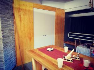 a table with a toy train on top of it at Noemi Marilleva vacanze in Marilleva +11 photos