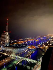 Nespecifikovaný výhled na destinaci Bremerhaven nebo výhled na město při pohledu z apartmánu