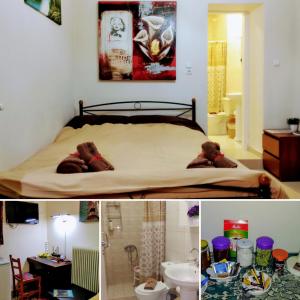 トリカラにあるTrikala Apartmentsのベッドルーム1室(テディベア2匹のベッド1台付)