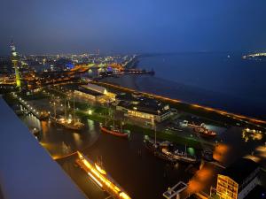 Nespecifikovaný výhled na destinaci Bremerhaven nebo výhled na město při pohledu z apartmánu
