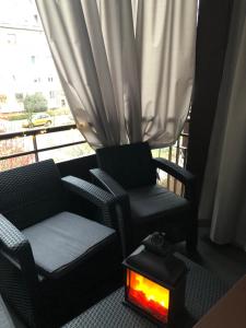 Posedenie v ubytovaní Apartament Luksusowy z sauną
