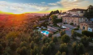 an aerial view of a village with a resort at Relais Villa Olmo - Place of Charme in Impruneta