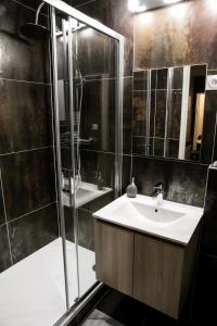 瓦永納克斯的住宿－Oyonnappart，一间带水槽和淋浴的浴室