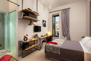 Ліжко або ліжка в номері Viminale View Hotel