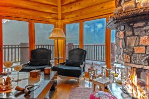 A seating area at Mythica Chalet