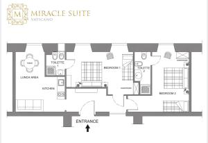 The floor plan of Vatican Miracle Suite