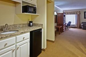 a kitchen with a sink and a living room at Holiday Inn Express Ringgold - Chattanooga Area by IHG in Ringgold