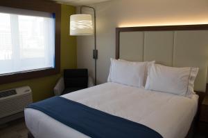 a hotel room with a bed and a window at Holiday Inn Express Salt Lake City Downtown, an IHG Hotel in Salt Lake City