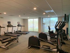 a gym with treadmills and ellipticals in a room at Holiday Inn Express Hotel & Suites Miami - Hialeah, an IHG Hotel in Hialeah