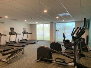 a gym with treadmills and ellipticals in a room at Holiday Inn Express Hotel & Suites Miami - Hialeah by IHG in Hialeah