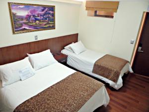 Ein Bett oder Betten in einem Zimmer der Unterkunft Hotel Newen