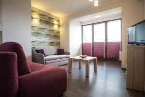 Televízia a/alebo spoločenská miestnosť v ubytovaní Apartament Argento Zakopane Kościelisko APARTZAKOP