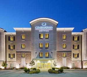 a rendering of the entrance to the cardwell suites hotel at Candlewood Suites Enid, an IHG Hotel in Enid