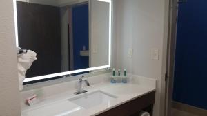 a bathroom with a sink and a large mirror at Holiday Inn Express Slidell, an IHG Hotel in Slidell