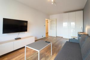Televízia a/alebo spoločenská miestnosť v ubytovaní Wodna Street Big Family Apartment