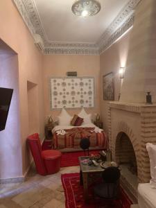 Posezení v ubytování Riad Abaka hotel & boutique