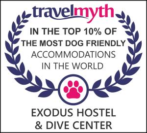 Exodus Hostel & Dive Center的证书、奖牌、标识或其他文件