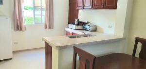 a kitchen with a sink and a counter top at Costambar in San Felipe de Puerto Plata