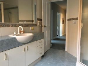 a bathroom with a sink and a mirror at Alfred Cove Short Stay in Perth