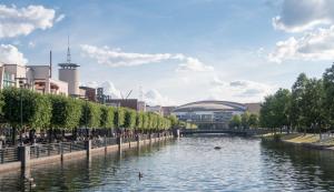 Výhled na řeku, která protéká v blízkosti hotelu