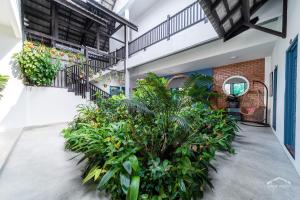 an indoor garden with plants in a building at Villa Alaya Malai in Setiu