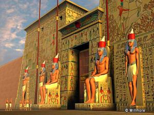 a building with a group of statues in front of it at Nile Cruises 5 Stars From From Aswan 03 Nights -From Luxor 04 Nights in Luxor