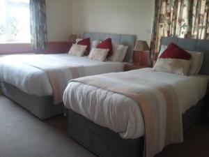 dos camas sentadas una al lado de la otra en una habitación en Rocksberry Bed & Breakfast, en Castlebar