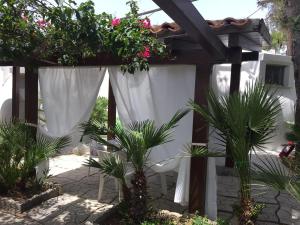 un edificio blanco con plantas y flores. en 3Sirene, en Sciacca