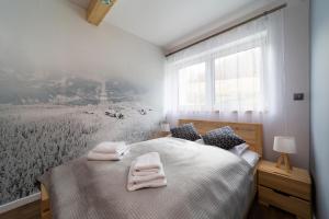 Posteľ alebo postele v izbe v ubytovaní Apartament z garażem "Widok na Skrzyczne" - Słoneczna Góra