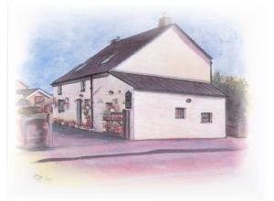 a drawing of a white house at Emms Cottage in Par