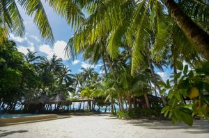 a beach with palm trees and a resort at Sea Wind Resort in Boracay