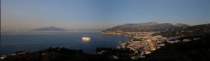 a large boat in a large body of water at Grand Hotel Aminta in Sorrento