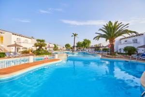 a large swimming pool in a resort with palm trees at Seaclub Alcudia Mediterranean Resort in Port d'Alcudia